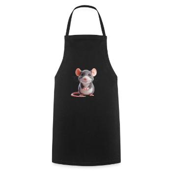 Maus 3 - Kochschürze - Schwarz - Vorne - AI Model Male 185 dark (185cm)