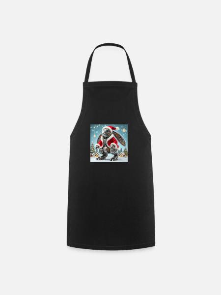 Weihnachtshase - Kochschürze - Schwarz