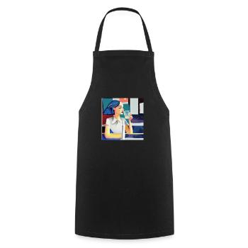 Stop - Cooking Apron - black - Front - AI Model Male 185 dark (185cm)
