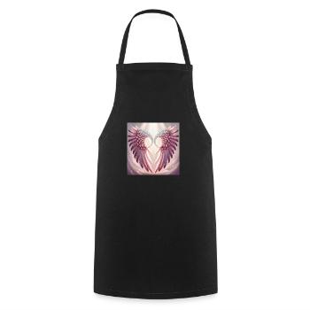 Engelsflügel Pink - Kochschürze - Schwarz - Vorne - AI Model Male 185 dark (185cm)