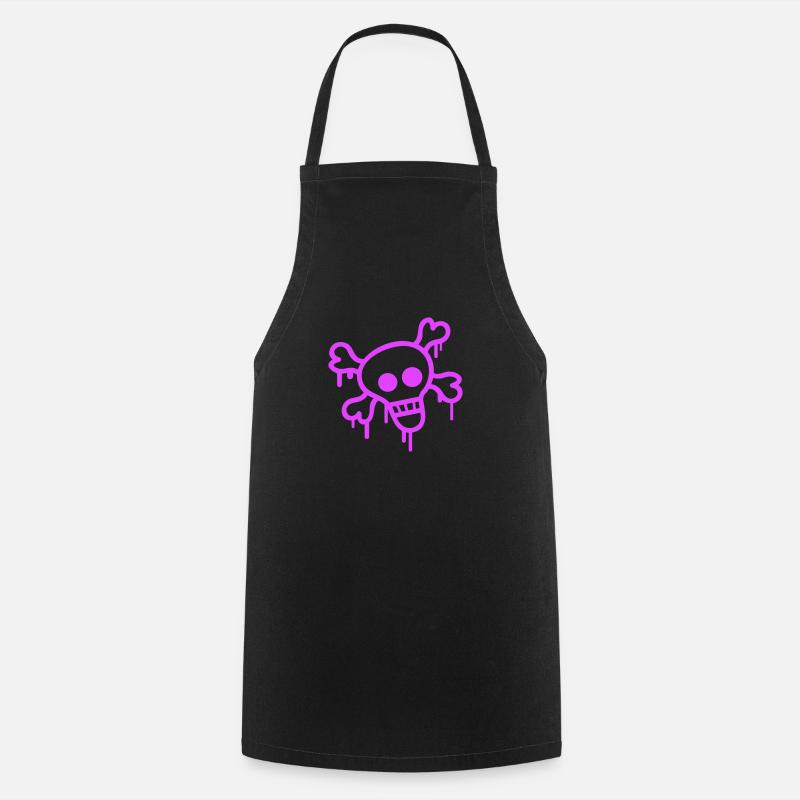 Crâne de pirate, Crâne, Os de crâne, Graffiti - Tablier de cuisine - noir