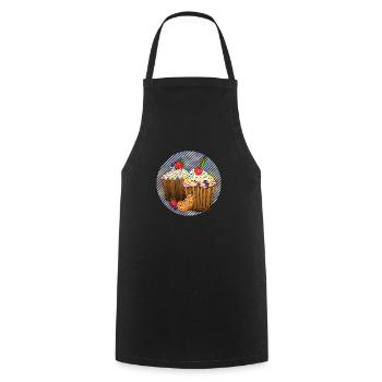 Cakes - Cooking Apron - black - Front - AI Model Male 185 dark (185cm)