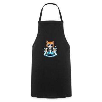 Cat Jet Ski Chat Drôle Drôle Cadeau - Tablier de cuisine - noir - Devant - AI Model Male 185 dark (185cm)