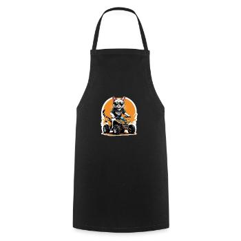 Cat Quad Cat Gift Supermoto Motorcycle - Cooking Apron - black - Front - AI Model Male 185 dark (185cm)