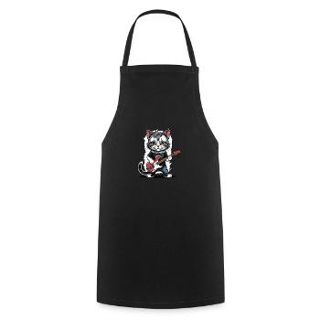 Cat Rocker Cat HardRock Gift - Tablier de cuisine - noir - Devant - AI Model Male 185 dark (185cm)