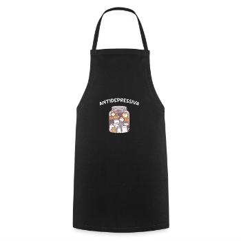 Antidépresseurs Chats Cadeau Chat Propriétaire - Tablier de cuisine - noir - Devant - AI Model Male 185 dark (185cm)