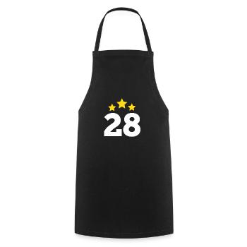 28 Jahre Stern - Geschenk zum 28-jährigen Jubiläum - Kochschürze - Schwarz - Vorne - AI Model Male 185 dark (185cm)