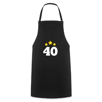 40 Years Star - 40th Anniversary Gift - Cooking Apron - black - Front - AI Model Male 185 dark (185cm)