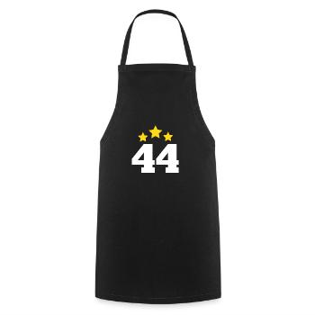44 Jahre Stern - Geschenk zum 44. Jubiläum - Kochschürze - Schwarz - Vorne - AI Model Male 185 dark (185cm)
