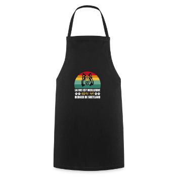 Life Is Better With A Shetland Shepherd - Cooking Apron - black - Front - AI Model Male 185 dark (185cm)