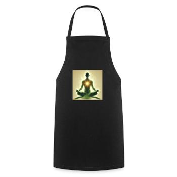 Green Meditation - Cooking Apron - black - Front - AI Model Male 185 dark (185cm)