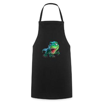 Grinsender T-Rex-Star - Kochschürze - Schwarz - Vorne - AI Model Male 185 dark (185cm)