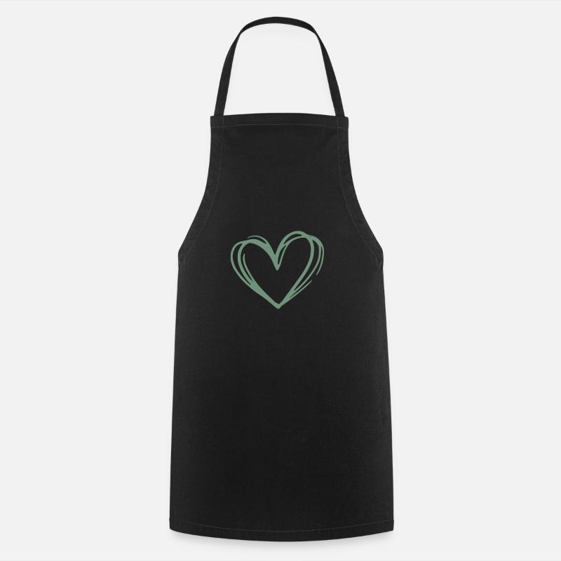 Simple heart - Cooking Apron - black