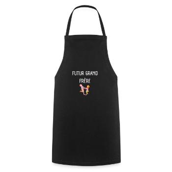 Futur grand frère - annonce futur grand frère - Tablier de cuisine - noir - Devant - AI Model Male 185 dark (185cm)