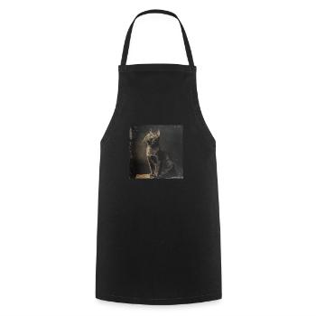 Black Animals - Black Cat - Cooking Apron - black - Front - AI Model Male 185 dark (185cm)