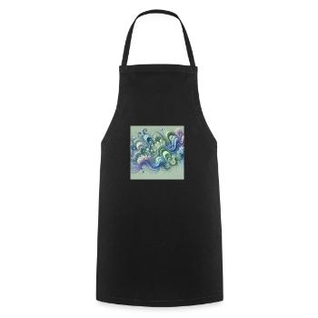Flowing harmony - Cooking Apron - black - Front - AI Model Male 185 dark (185cm)