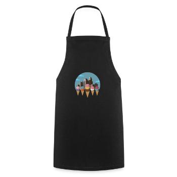 Ville de la crème glacée - Tablier de cuisine - noir - Devant - AI Model Male 185 dark (185cm)
