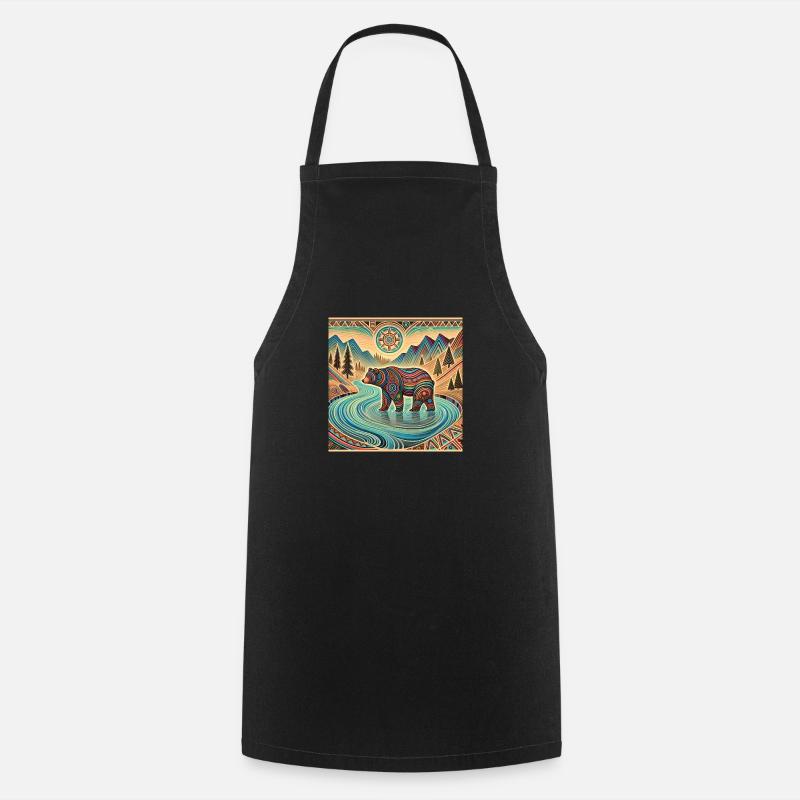 Bear Power Animal - Cooking Apron - black