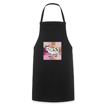 Cow - Cooking Apron - black - Front - AI Model Male 185 dark (185cm)
