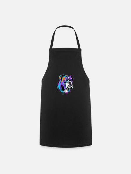 Splash Art Boxer Propriétaire D'un Chien Cadeau - Tablier de cuisine - noir
