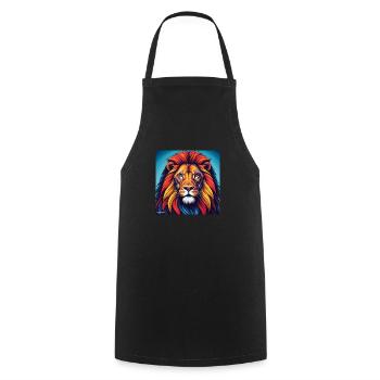 Lion Gemini - Cooking Apron - black - Front - AI Model Male 185 dark (185cm)
