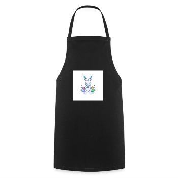 Bunte Ostern mit Hase - Kochschürze - Schwarz - Vorne - AI Model Male 185 dark (185cm)