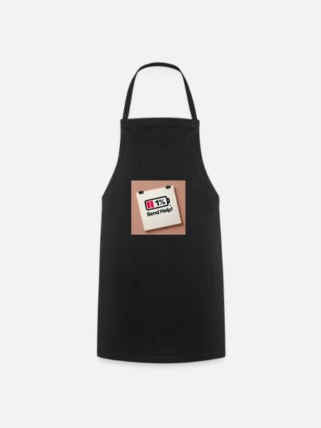 Envoyez de l’aide ! – Batterie presque vide | Drôle d’urgence des - Tablier de cuisine - noir