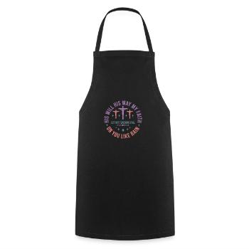 His Will His Way - Cooking Apron - black - Front - AI Model Male 185 dark (185cm)