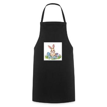 Der Osterhase ist da! - Kochschürze - Schwarz - Vorne - AI Model Male 185 dark (185cm)