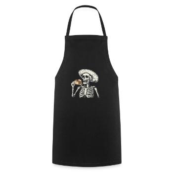 Skelett Taco Mexikanisches Essen Sombrero - Kochschürze - Schwarz - Vorne - AI Model Male 185 dark (185cm)