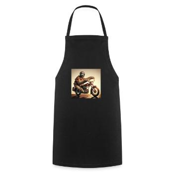 Faultier Biker Wanderer - Kochschürze - Schwarz - Vorne - AI Model Male 185 dark (185cm)