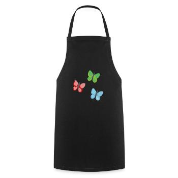 Papillons 3 - Tablier de cuisine - noir - Devant - AI Model Male 185 dark (185cm)