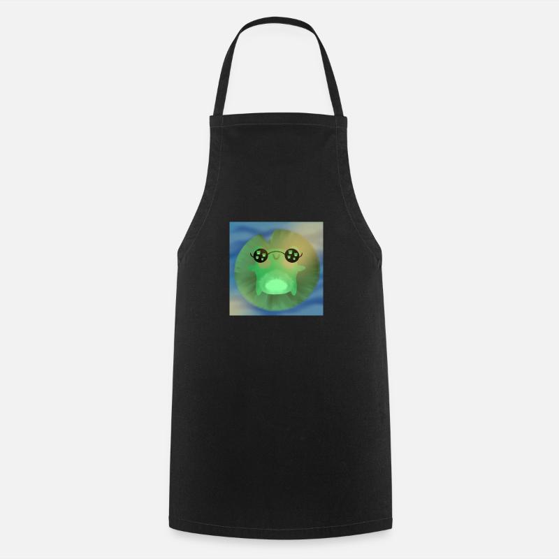 Sunning Frog - Cooking Apron - black