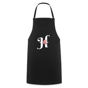Buchstabe h Minimalistische Blumen - Kochschürze - Schwarz - Vorne - AI Model Male 185 dark (185cm)