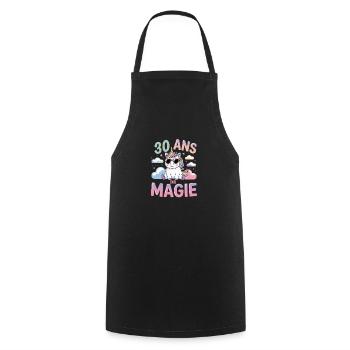 30 ans de magie - Tablier de cuisine - noir - Devant - AI Model Male 185 dark (185cm)