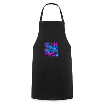 BOOT ERROR – Retro Pixel Graffiti - Kochschürze - Schwarz - Vorne - AI Model Male 185 dark (185cm)