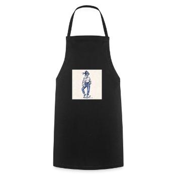 Cool Girl in Oversized Sweater & Ripped Jeans - Cooking Apron - black - Front - AI Model Male 185 dark (185cm)