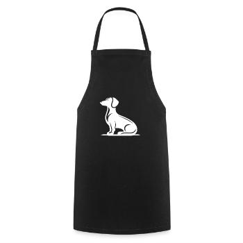 Motif de chien simple Silhouette de chien de chasse - Tablier de cuisine - noir - Devant - AI Model Male 185 dark (185cm)
