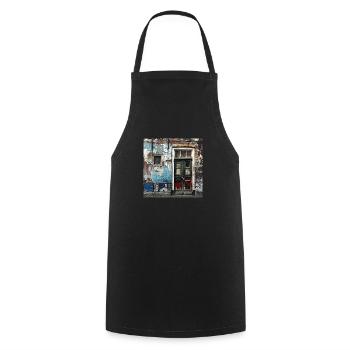 Lost Place Porte d’entrée n° 5 Quitter le délabré urbain - Tablier de cuisine - noir - Devant - AI Model Male 185 dark (185cm)