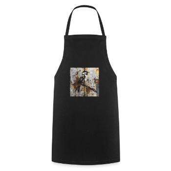 Graffiti Songbird Branch Rust Metal Container Door - Cooking Apron - black - Front - AI Model Male 185 dark (185cm)