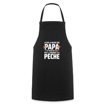 Papa Pêche Pêcheur Bébé Nourrisson Naissance - Tablier de cuisine - noir - Devant - AI Model Male 185 dark (185cm)