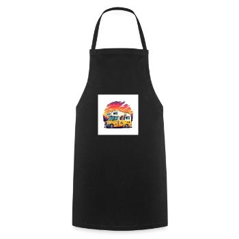 Entdecke unser hochwertiges Camperliebe 50+ Shirt - Kochschürze - Schwarz - Vorne - AI Model Male 185 dark (185cm)