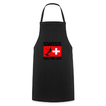 Swiss Wake Crew Wakeboard Shirt - Cooking Apron - black - Front - AI Model Male 185 dark (185cm)