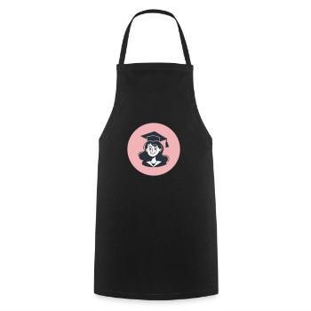 Graduation Girl – Stolze Absolventin in Pink - Kochschürze - Schwarz - Vorne - AI Model Male 185 dark (185cm)