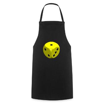 Yellow die 1 2 3 - Cooking Apron - black - Front - AI Model Male 185 dark (185cm)