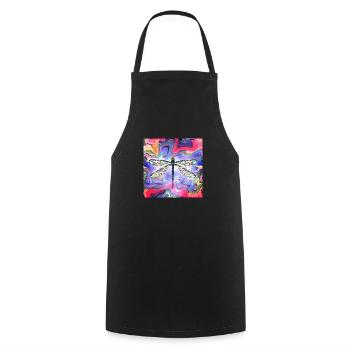 Libellule - Tablier de cuisine - noir - Devant - AI Model Male 185 dark (185cm)