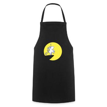 Einhorn Klippe Mond Berg Rund Nacht Süß Cartoon - Kochschürze - Schwarz - Vorne - AI Model Male 185 dark (185cm)