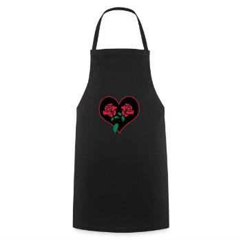 Retro roses tattoo inspired by Patjila - Cooking Apron - black - Front - AI Model Male 185 dark (185cm)