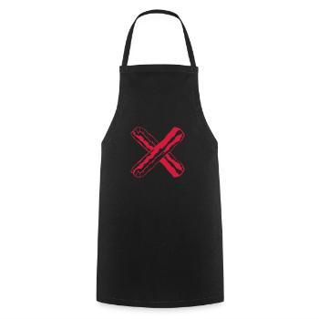 fleisch kreuz x bacon schinken lecker hunger grill - Kochschürze - Schwarz - Vorne - AI Model Male 185 dark (185cm)