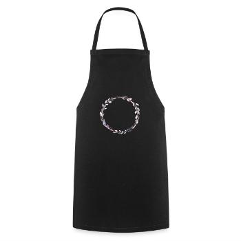 Lilac Wreath Floral- Customizable - Cooking Apron - black - Front - AI Model Male 185 dark (185cm)